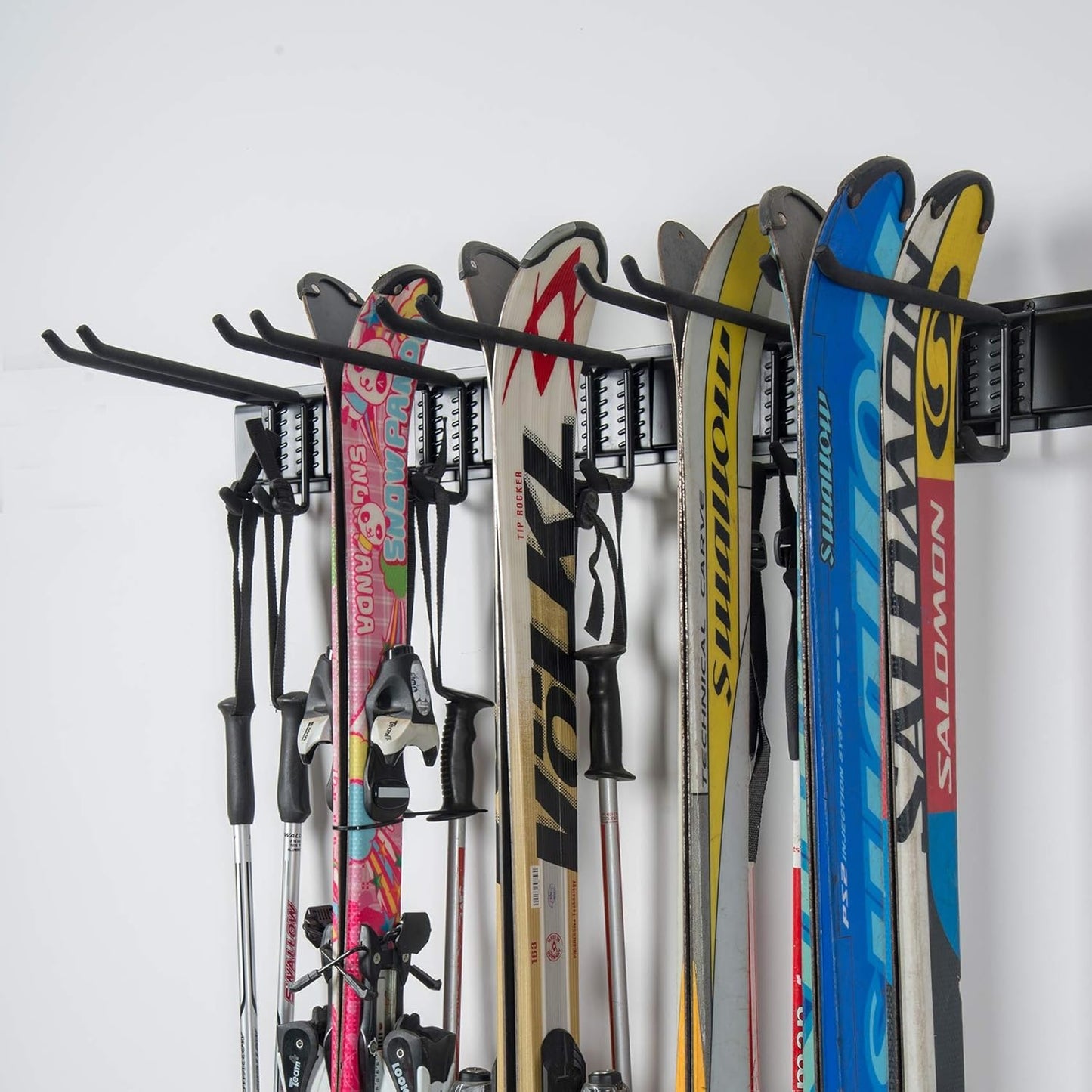 WALMANN Garage Storage Organization System Ski Wall Rack Up to 10 Pairs of Skis Mount Hanger Home Shed and Garage Snowboard Wall Rack Holds Up to 300 lbs