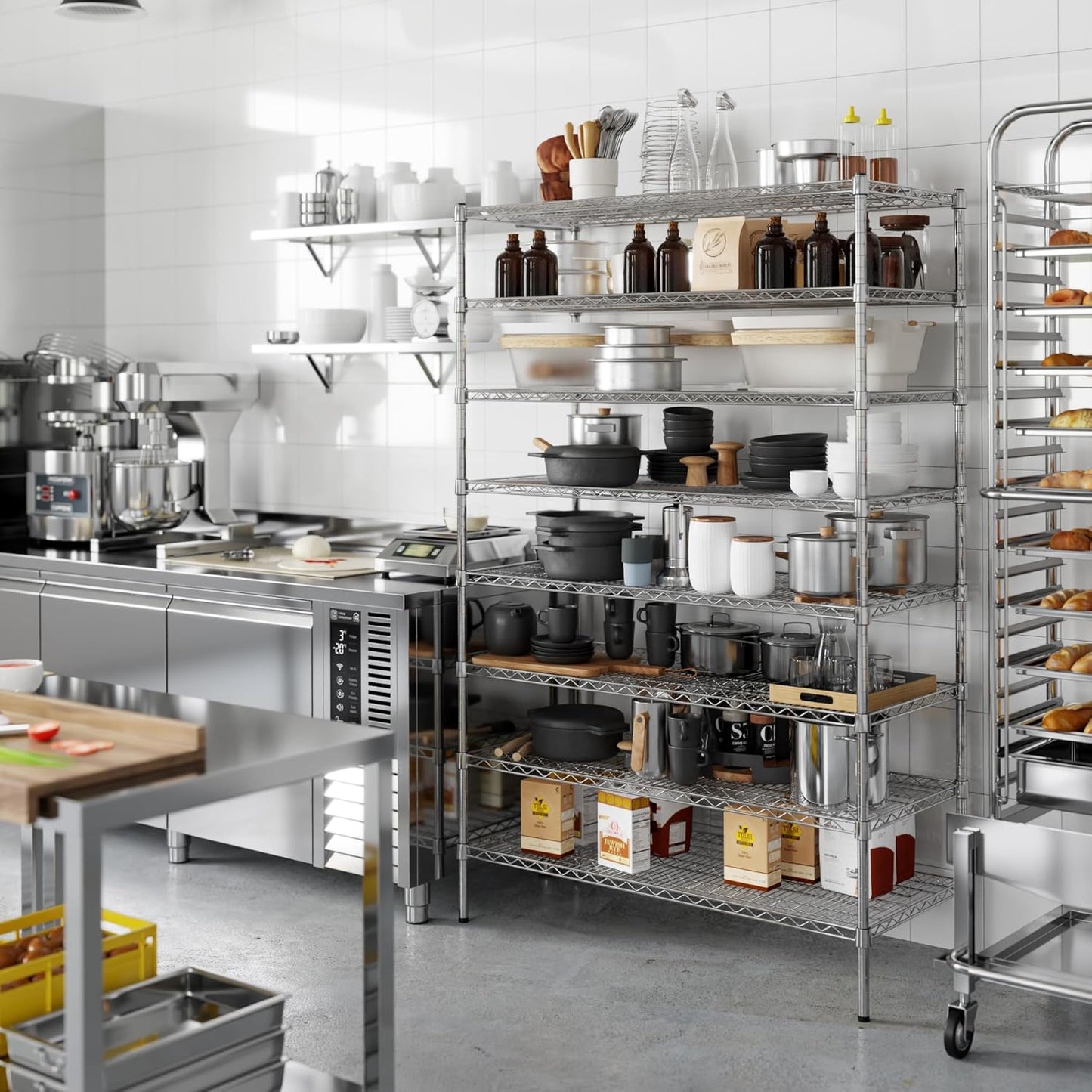 21" Deep x 48" Wide x 74" Height Wire Shelving Kit | 8-Tier | NSF Commercial Storage Rack Unit