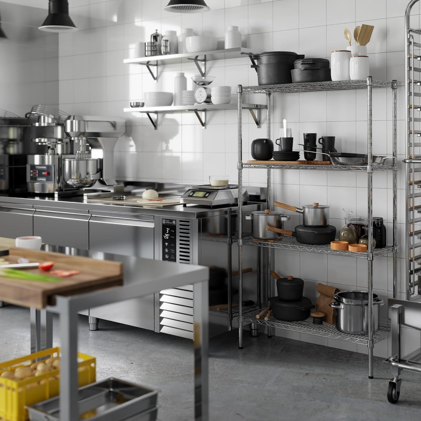14" Deep x 36" Wide x 64" Height Wire Shelving Kit | 4-Tier | NSF Commercial Storage Rack Unit