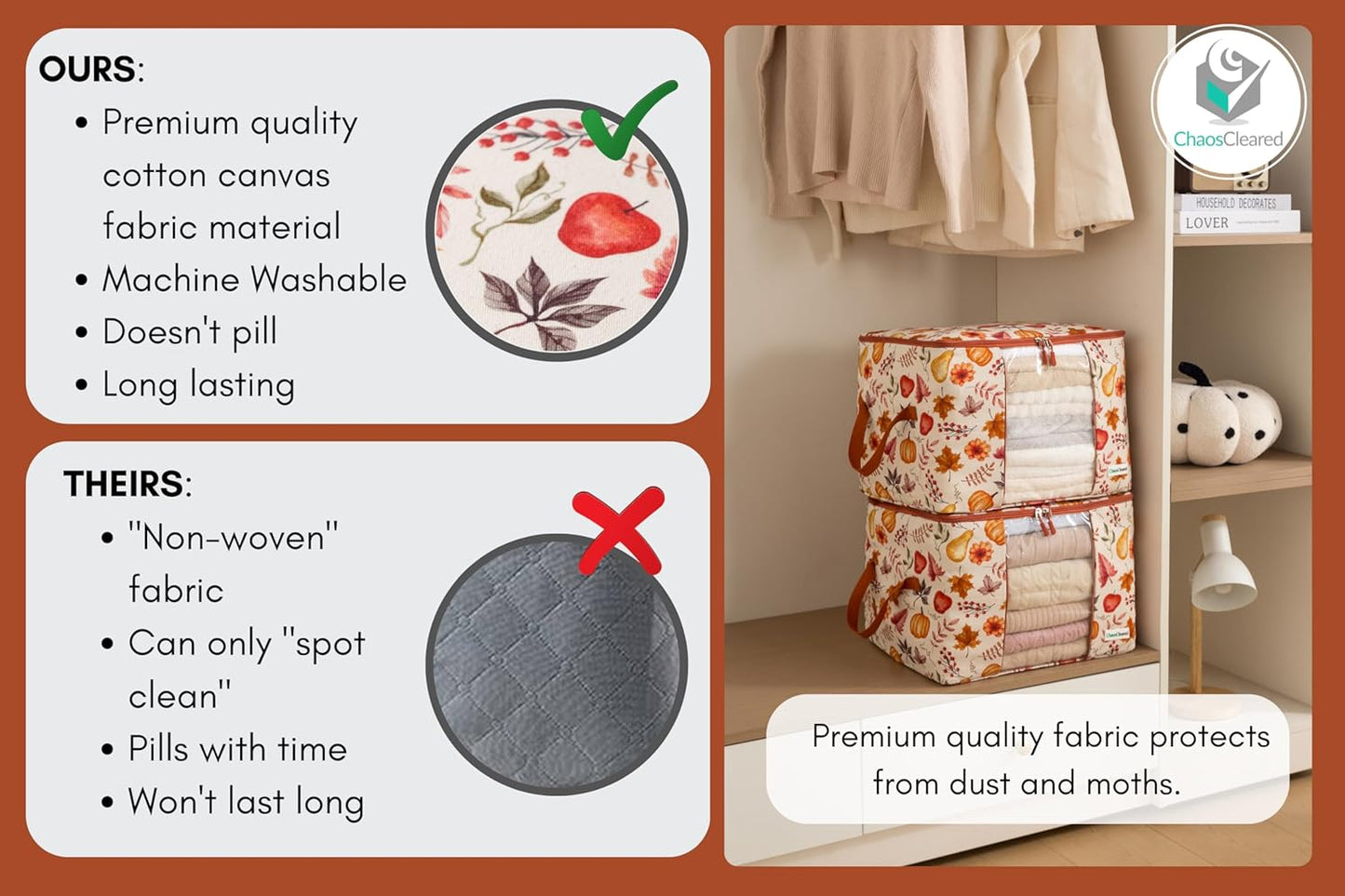 Canvas Storage Bags 2 Pack (Autumn Bag 2 Pack)