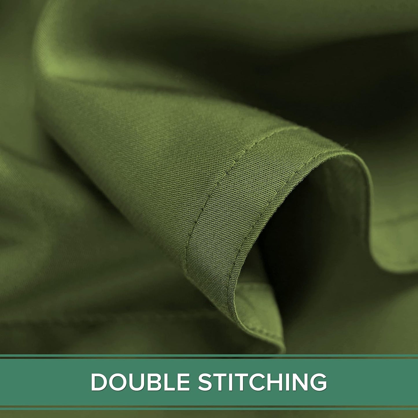 Queen Pillowcases by Pure Bamboo, Genuine 100% Organic Viscose Derived from Bamboo, Luxuriously Soft & Cooling, Double Stitching, Envelope Closure (2 Queen Pillowcases, Pesto)