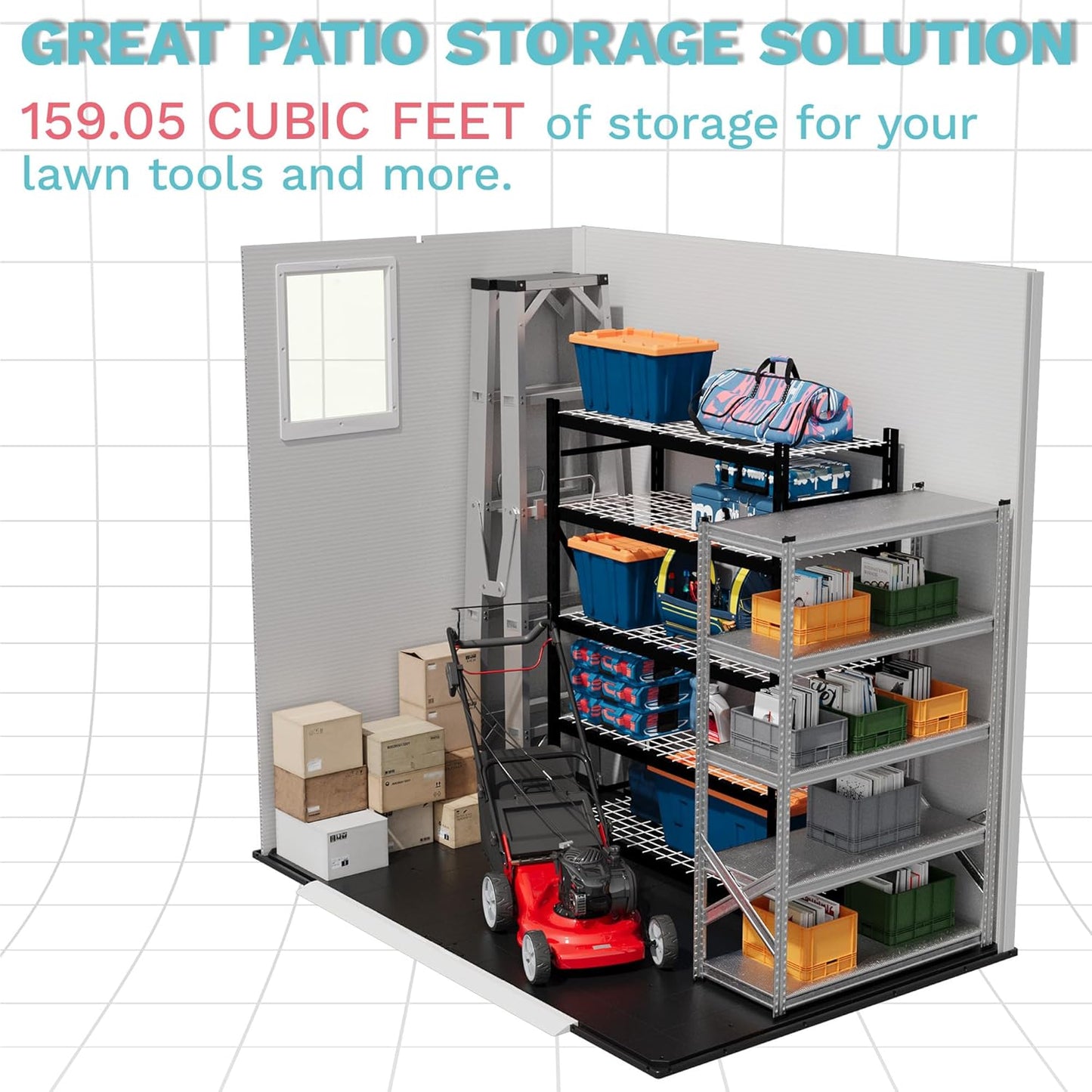 Devoko 6x4 FT Plastic Outdoor Storage Shed - Lockable Resin Tool Shed with Window & Floor - Easy Assembly for Garden, Backyard
