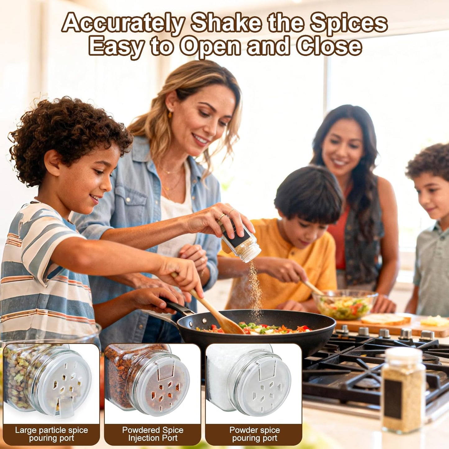24Pcs Spice Jars Containers with Labels，4oz Black Seasoning Bottles with Shaker Lids for Rack, Cabinet, Drawer,Empty Square Condiment Pots (24, Black)