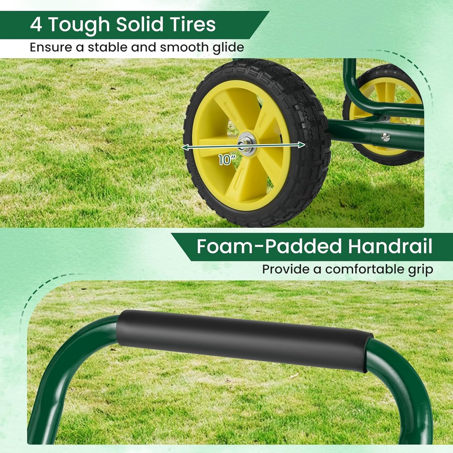 Goplus Garden Hose Reel Cart, 300 FT of 5/8" Large Capacity, Heavy-Duty Metal Hose Cart w/ 4 Wheels, Storage Basket, Portable Water Hose Organizer for Outside Yard, Outdoor Planting Tool (Blue)