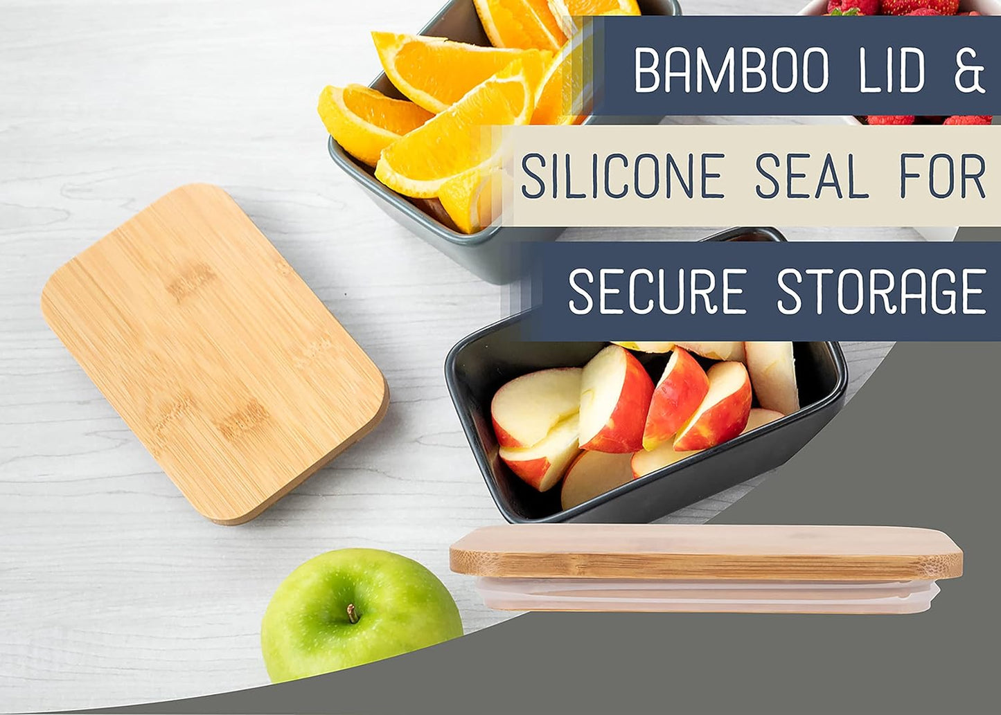 Nat & Jules Ceramic Stoneware 1/2 Pound, 2 Sticks Butter Dish with Airtight Bamboo Lid, Kitchen Accessory, Container Holder, Refrigerator Storage and Countertop Organization, Matte Cream