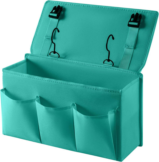 Bedside Caddy Bedside Storage Organizer,Bed Caddy With Thickened Material Suitable for Homes, Dormitories, Hospitals, Cribs, RVs，Great for Magazines,Books,Remote, Phone (Green)