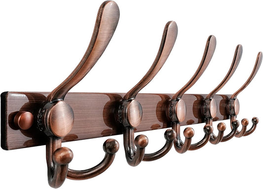 Dseap Coat Rack Wall Mount 2.0 Pro: Heavy Duty 300% Thicker, 16" Stud Mount, Stainless Steel Wall Coat Hooks Hanger for Clothes Jackets Hats Entryway Closet, MaxStrong Series, Antique Copper