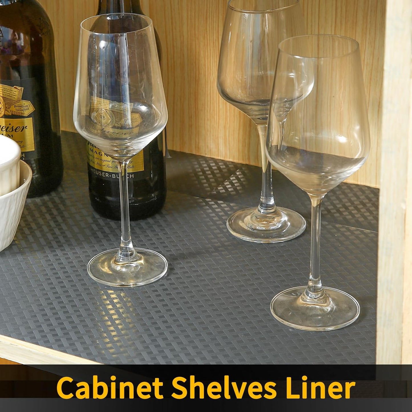 iwtmm Shelf Drawers Liners for Kitchen Cabinets Non-Slip, Washable, Oil-Proof Drawer Liners, EVA Waterproof Non-Adhesive Cabinet Liners for Kitchen, Pantry, Bathroom