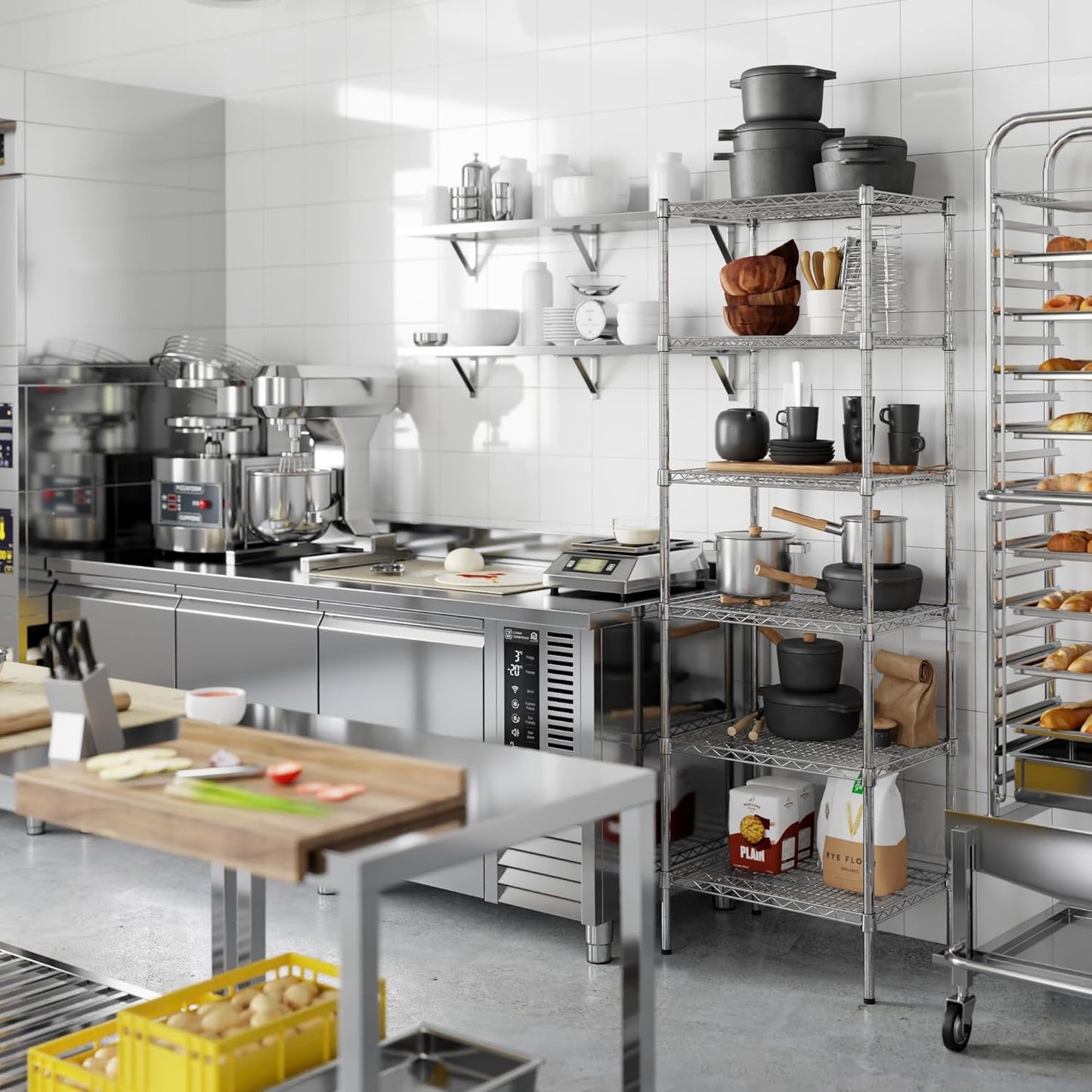 18" Deep x 24" Wide x 74" Height Wire Shelving Kit | 6-Tier | NSF Commercial Storage Rack Unit