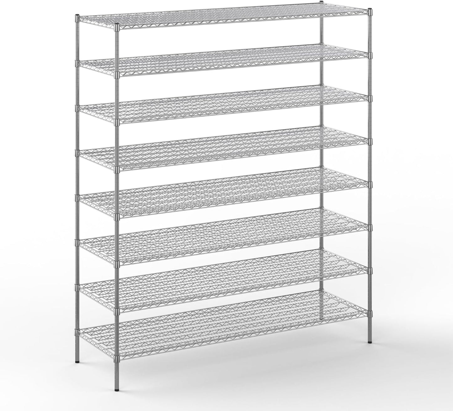 24" Deep x 72" Wide x 86" Height Wire Shelving Kit | 8-Tier | NSF Commercial Storage Rack Unit