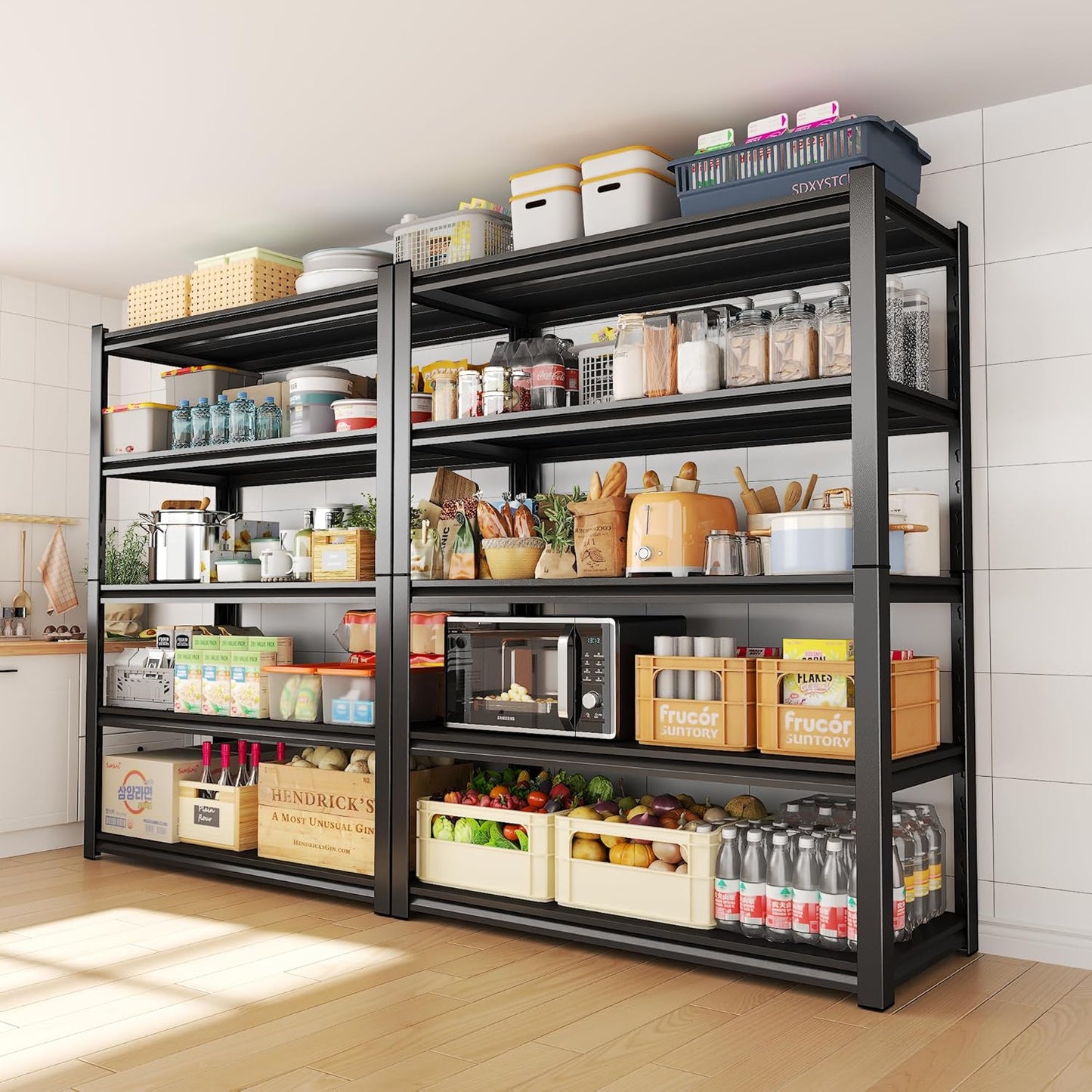 Kitchen Storage Rack，3 Tier Shelving Unit，Metal Adjustable Shelf，1050LBS Steel Shelving Rack，Storage Racks for Kitchen Bathroom Pantry Closet Laundry (31" H*27.6" W*13.8" D)