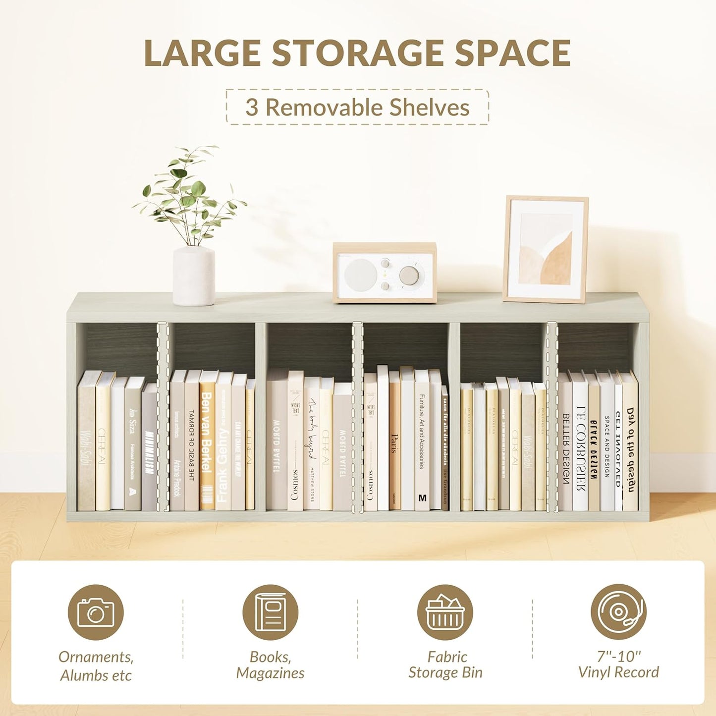 IOTXY DIY Modular Cube Bookcase - CubeXY Customizable Stackable Expandable Basic Shelving Units, 6-Cube Wooden Open Bookshelf with Removable Shelves for Books Organizer, Oak