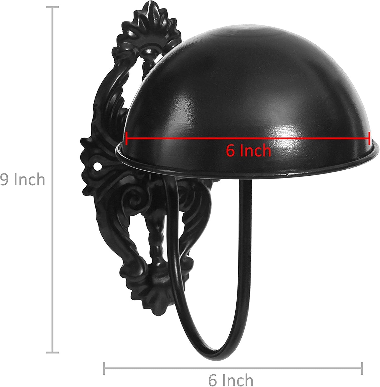 MyGift Set of 2 Wall-Mounted Black Metal Hat & Wig Display Racks