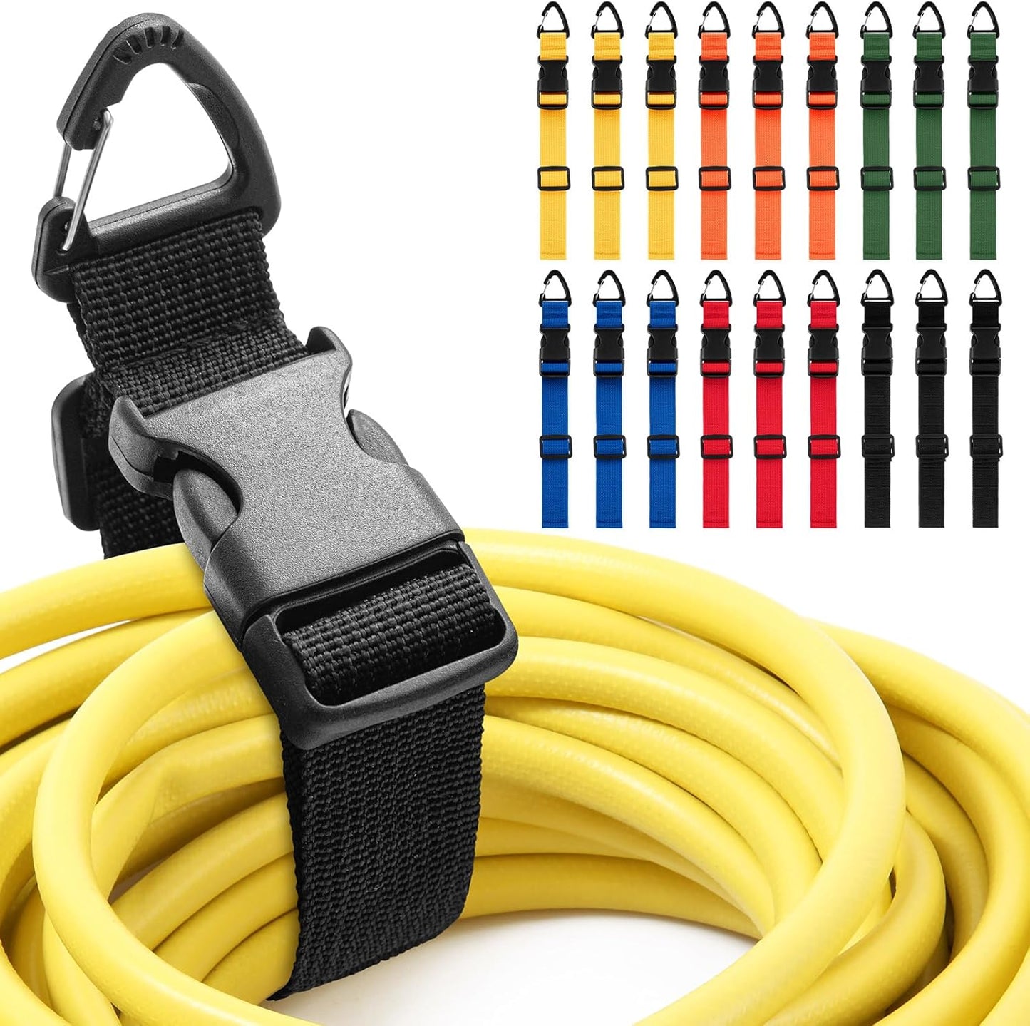 18 Pack 17 Inch Adjustable Extension Cord Holder Organizer with Triangle Clips for Garage Organization and Storage Heavy Duty Extension Cord Hanger for Men Workshop (Multicolor)