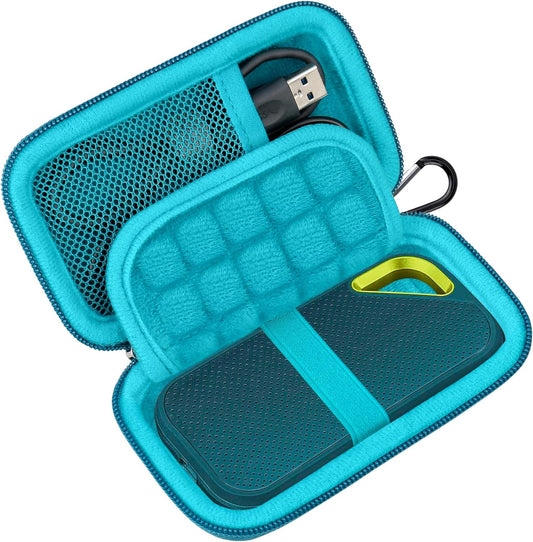 Lacdo Hard Carrying Case for SanDisk Extreme Pro/SanDisk Extreme Portable External SSD 500GB 1TB 2TB 4TB 8TB USB-C Solid State Drive Shockproof Water Repellent Protective Storage Travel Bag, Monterey