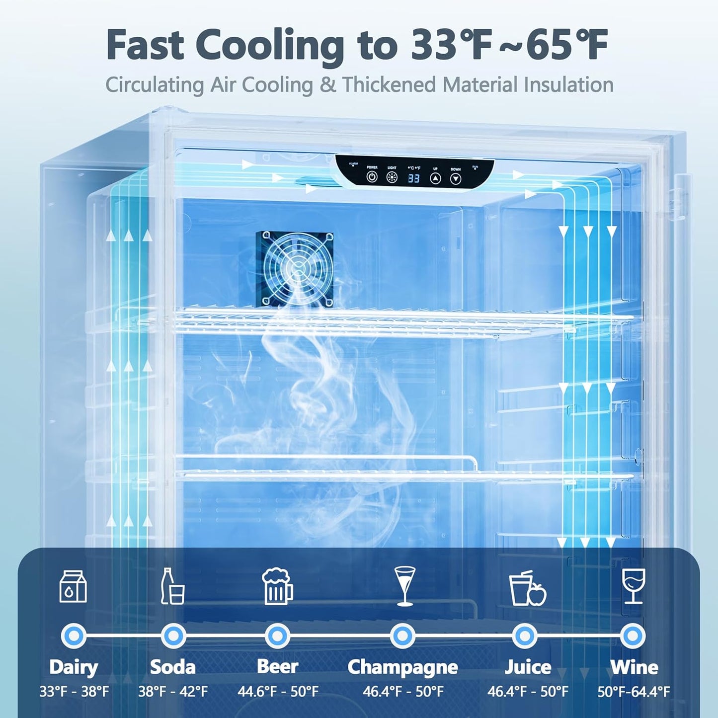 Coolski 24 inch Beverage Refrigerator, 180 Cans Under Counter Fridge with Stainless Steel, Built-in and Freestanding Outdoor Refrigerator for Patio Home Kitchen, ETL, DOE, NSF Approved