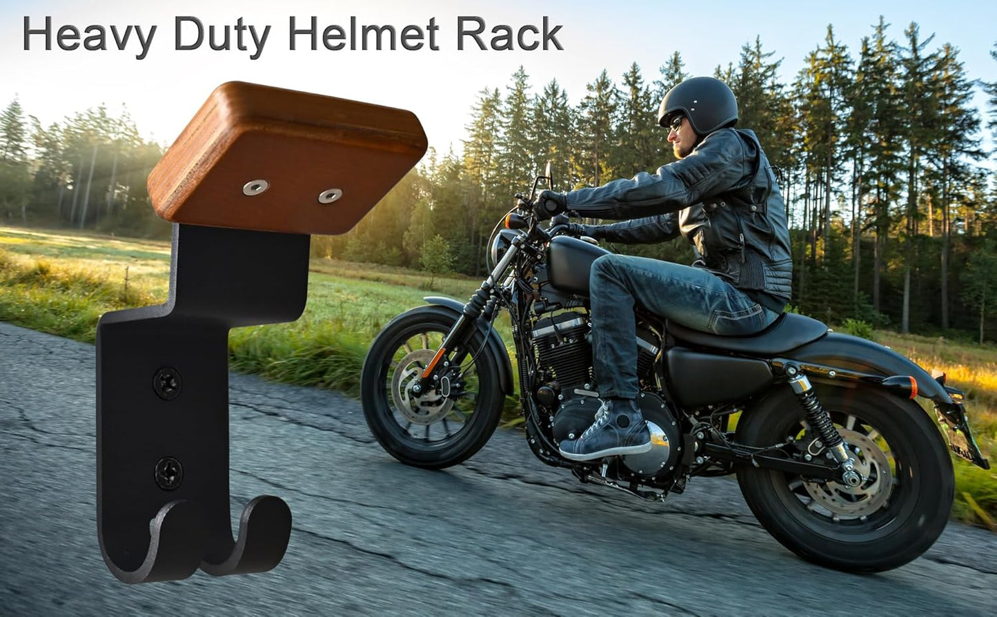 Motorcycle Helmet Rack, Heavy Duty Helmet Holder on Wall for Motorcycles Keys Gloves (4)