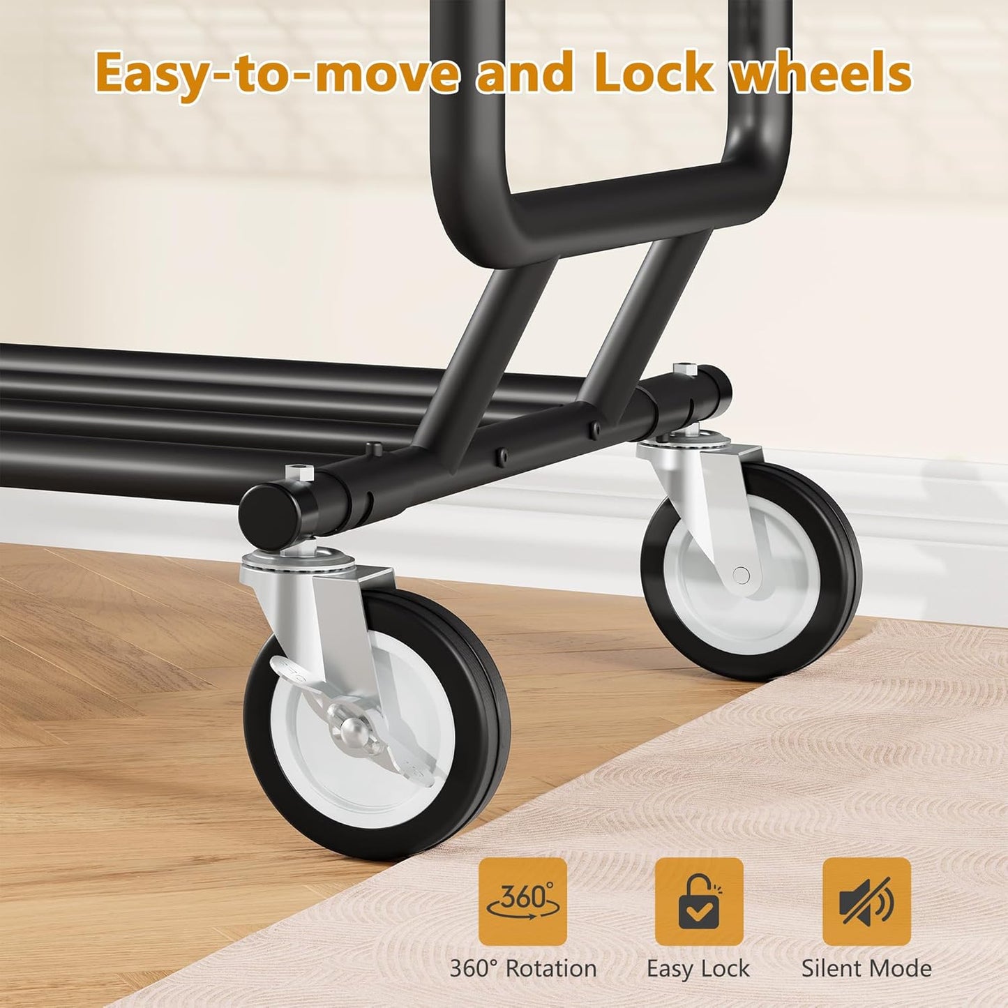 Heavy Duty Clothes Rack with Metal Basket, 720 LBS Rolling Double Rod Garment Rack, Portable Extendable Clothing Rack with Wheel for Bedroom, Laundry Room & Retail Store