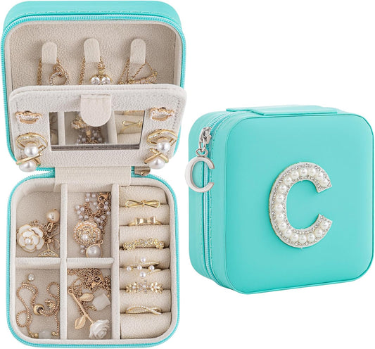 Birthday & Graduation Gifts for Her - Initial Jewelry Box & Travel Case Organizer for Women