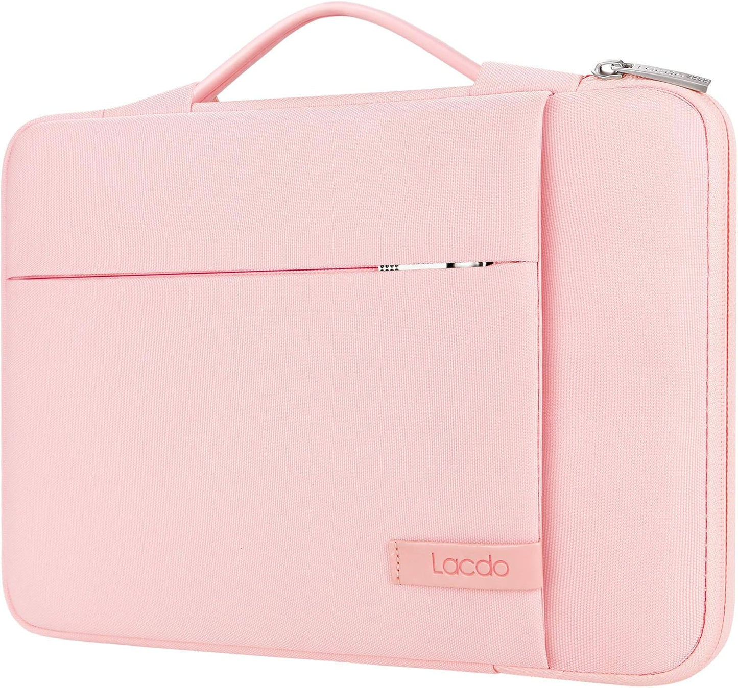 Lacdo 360° Protective Laptop Sleeve Case for 16 inch New MacBook Pro M4/M3/M2/M1 Pro/Max A3403 A3186 A2991 A2780 A2485 A2141 2024-2019, 15 inch Surface Laptop 7th Copilot+PC/6/5/4/3 Computer Bag, Pink