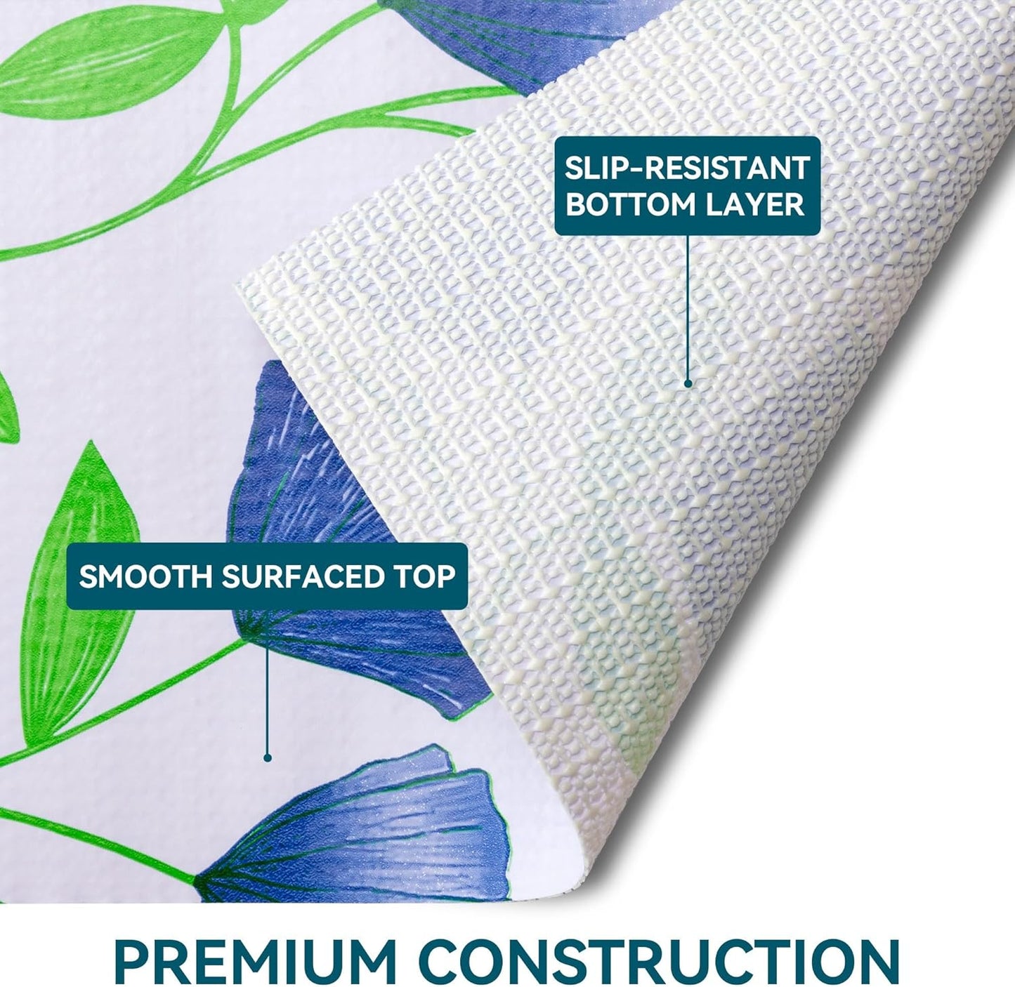 2 Rolls 12" W x 120" L Floral Drawer and Shelf Liner for Cabinets, Non-Adhesive Strong Grip Non-Slip Flower Shelf Cabinet Kitchen Shelf Liners for Kitchen Cabinets