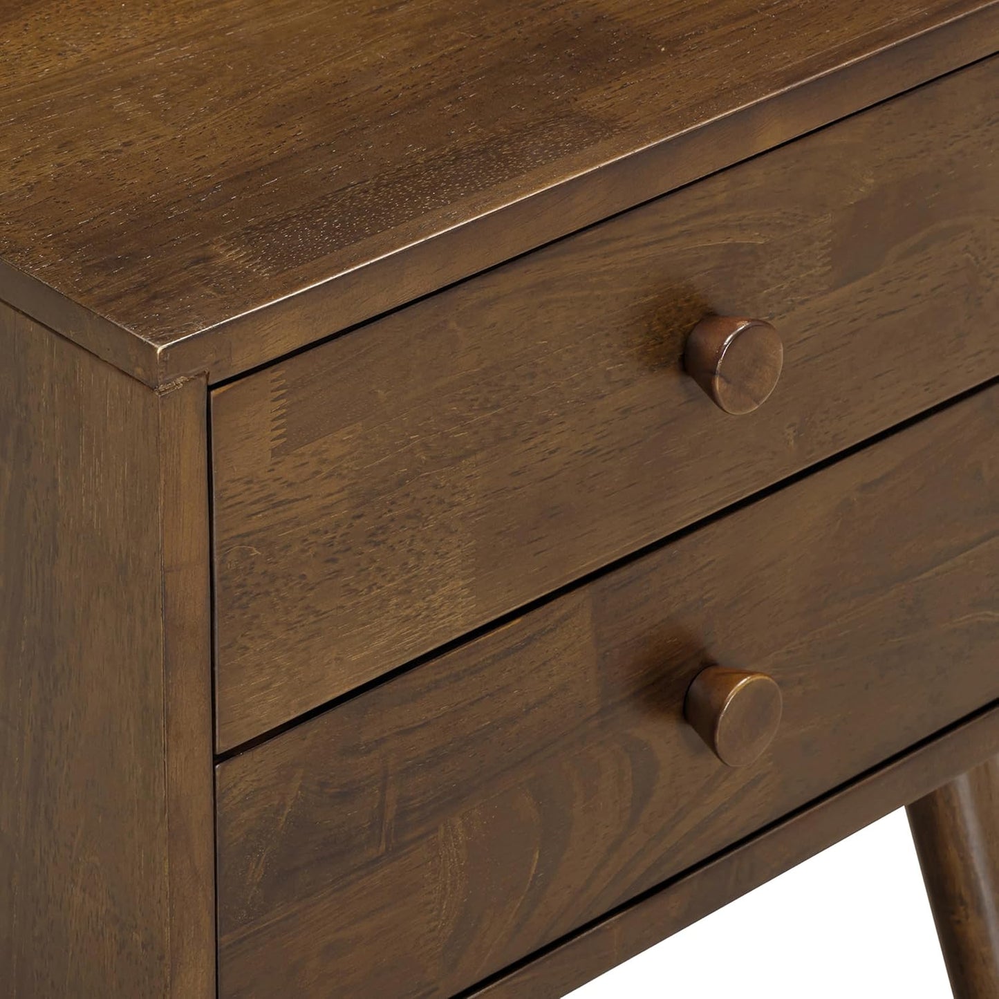 NTC Lux Nightstand with 2 Drawers, Featuring Adaptable Design, 150 lbs Load Capacity, Water-Resistant, Elevate Your Space, Easy Assembly - Dark Walnut