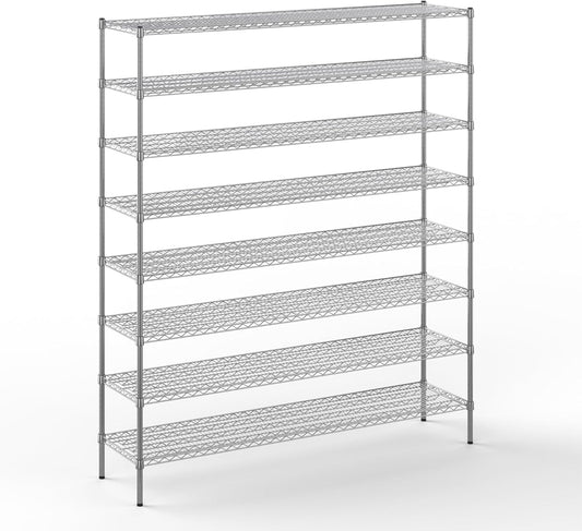 18" Deep x 72" Wide x 86" Height Wire Shelving Kit | 8-Tier | NSF Commercial Storage Rack Unit