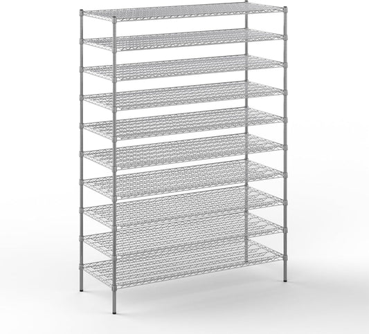 24" Deep x 60" Wide x 86" Height Wire Shelving Kit | 10-Tier | NSF Commercial Storage Rack Unit