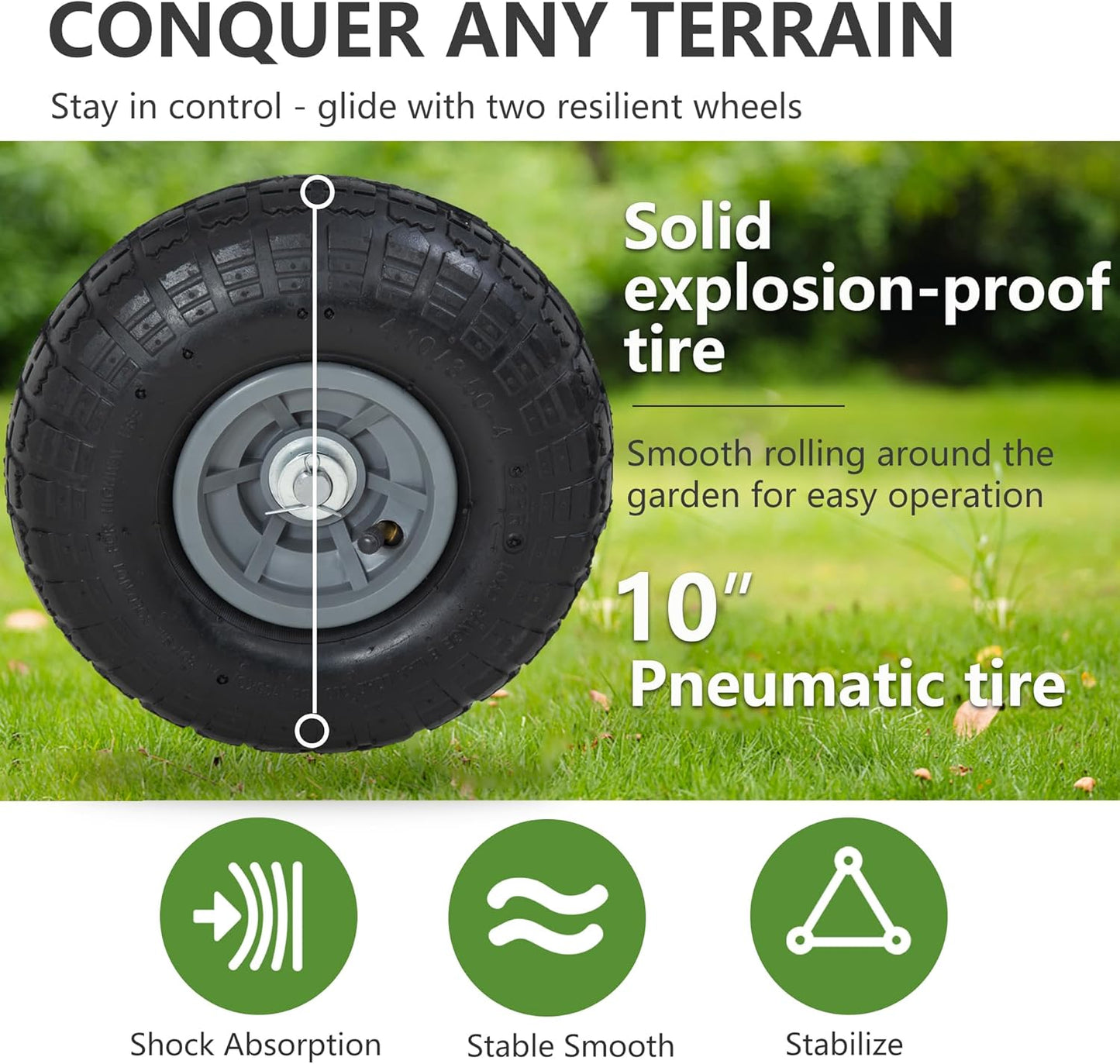 Hose Reel Hold Up To 300 Ft Heavy Duty Garden Hose Reel Sturdy Water Hose Reel Cart with 4 Wheels Storage Basket for Garden Lawn Yard Outdoor (Tan)