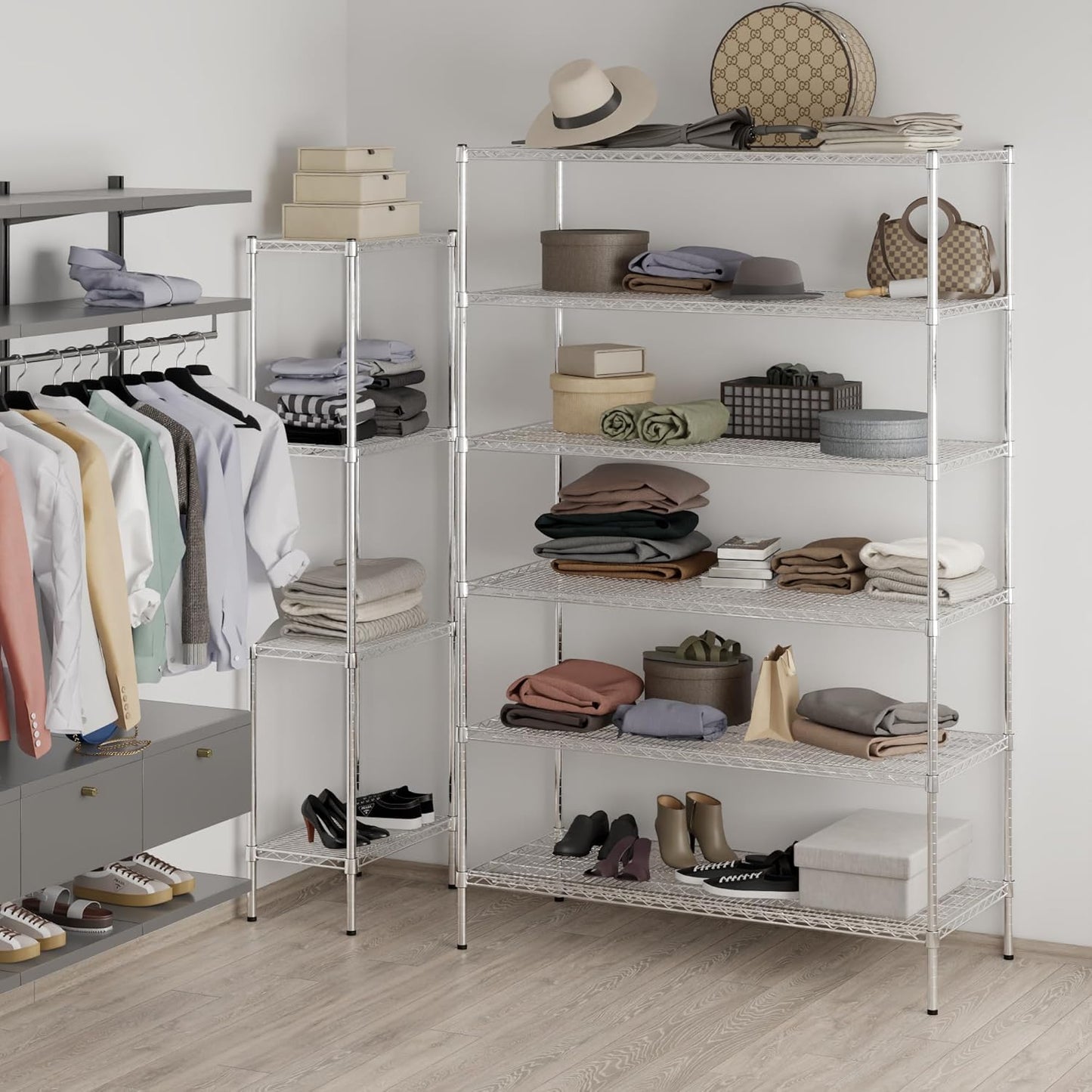 24" Deep x 54" Wide x 86" Height Wire Shelving Kit | 6-Tier | NSF Commercial Storage Rack Unit