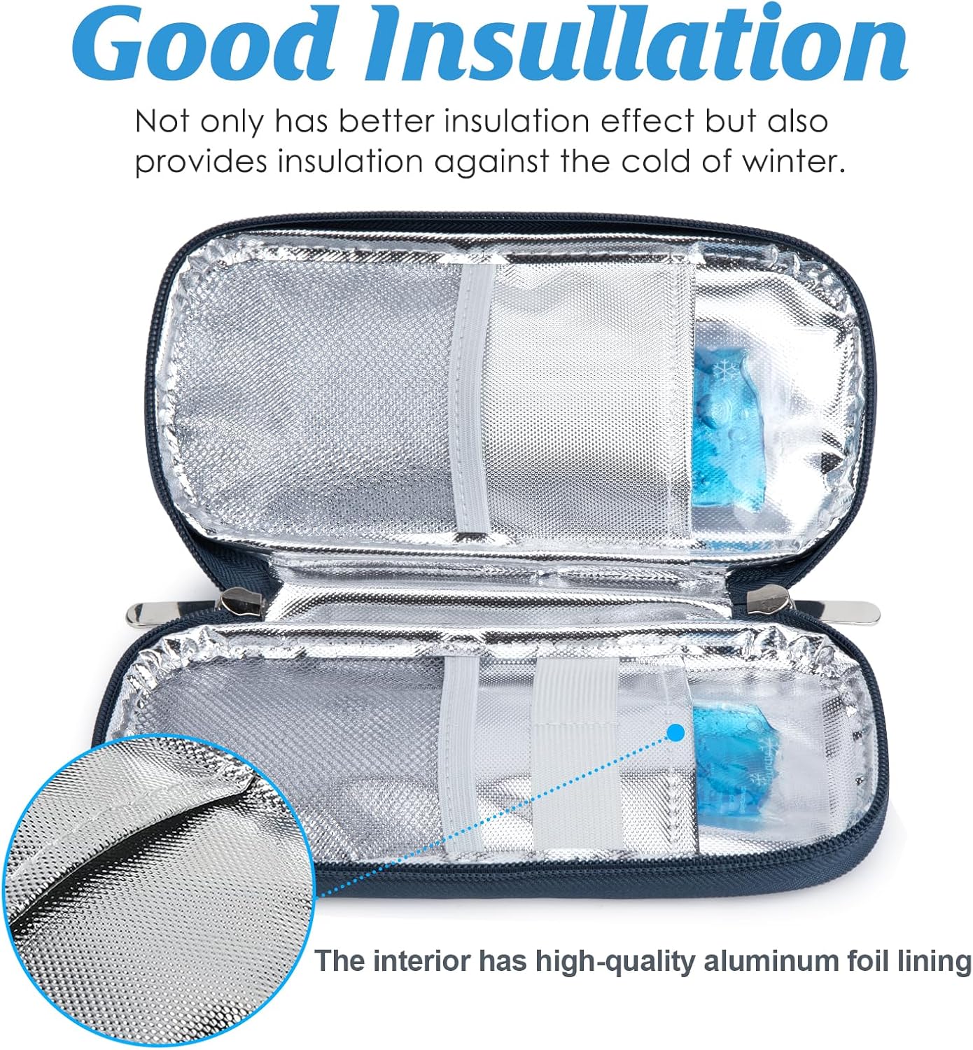YOUSHARES Insulin Cooler Travel Case - Portable Refrigerated Medicine Case for Insulin Pen, Medication and Diabetic Supplies with 2 TSA Approved Ice Pack