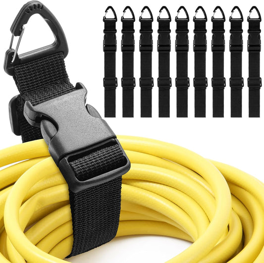9 Pack 17 Inch Adjustable Extension Cord Holder Organizer with Triangle Clips for Garage Organization and Storage Heavy Duty Extension Cord Hanger for Men Workshop (Black)