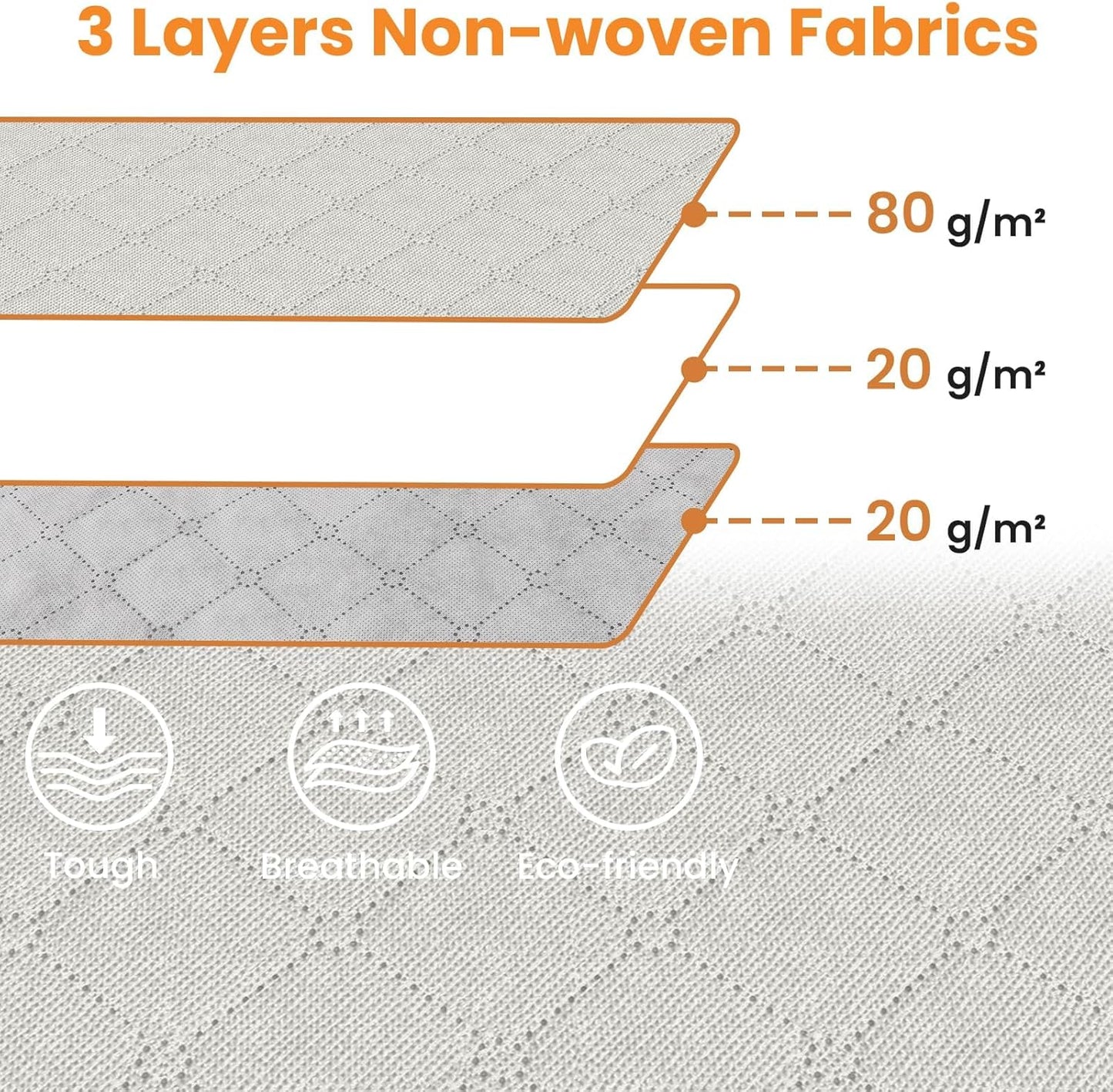 Fab totes 24 Gallons Clothes Storage, Foldable Thick Fabric Blanket Storage Bags, Containers for Organizing Bedroom, Closet, Clothing, Comforter, Organization with Handle (6 Pack,Ivory)