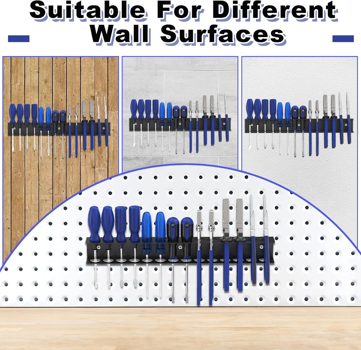 Screwdriver Organizer Wall Mount, Screw Driver Holder,Metal Plier Rack Utility Tool Rack Organizers and Storage Rack for Garage Workshop Workbench Tool Chest Cart (1 PCS)