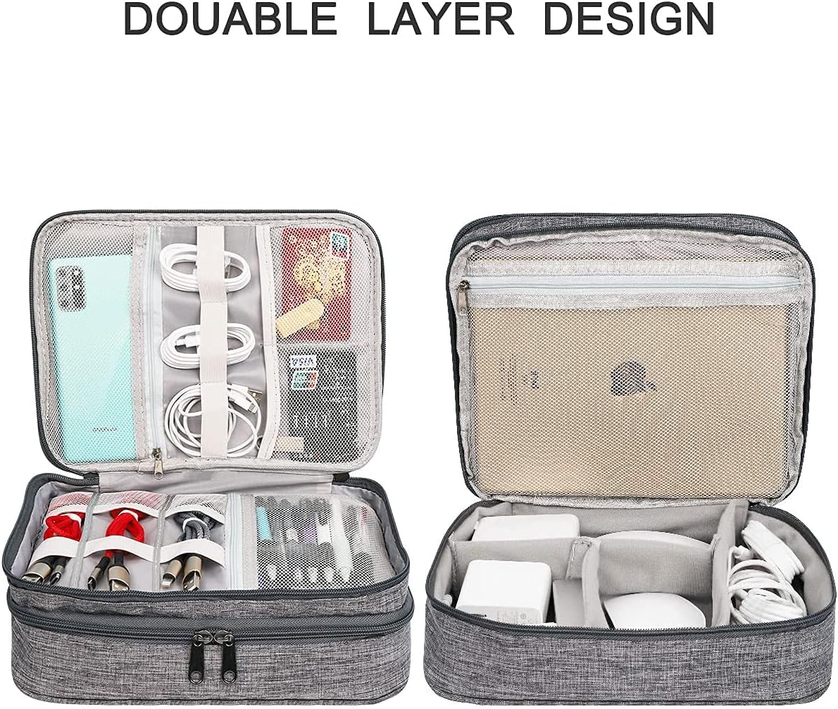 Electronics Organizer, Jelly Comb Electronic Accessories Cable Organizer Bag Waterproof Travel Cable Storage Bag for Charging Cable, Power Bank, iPad