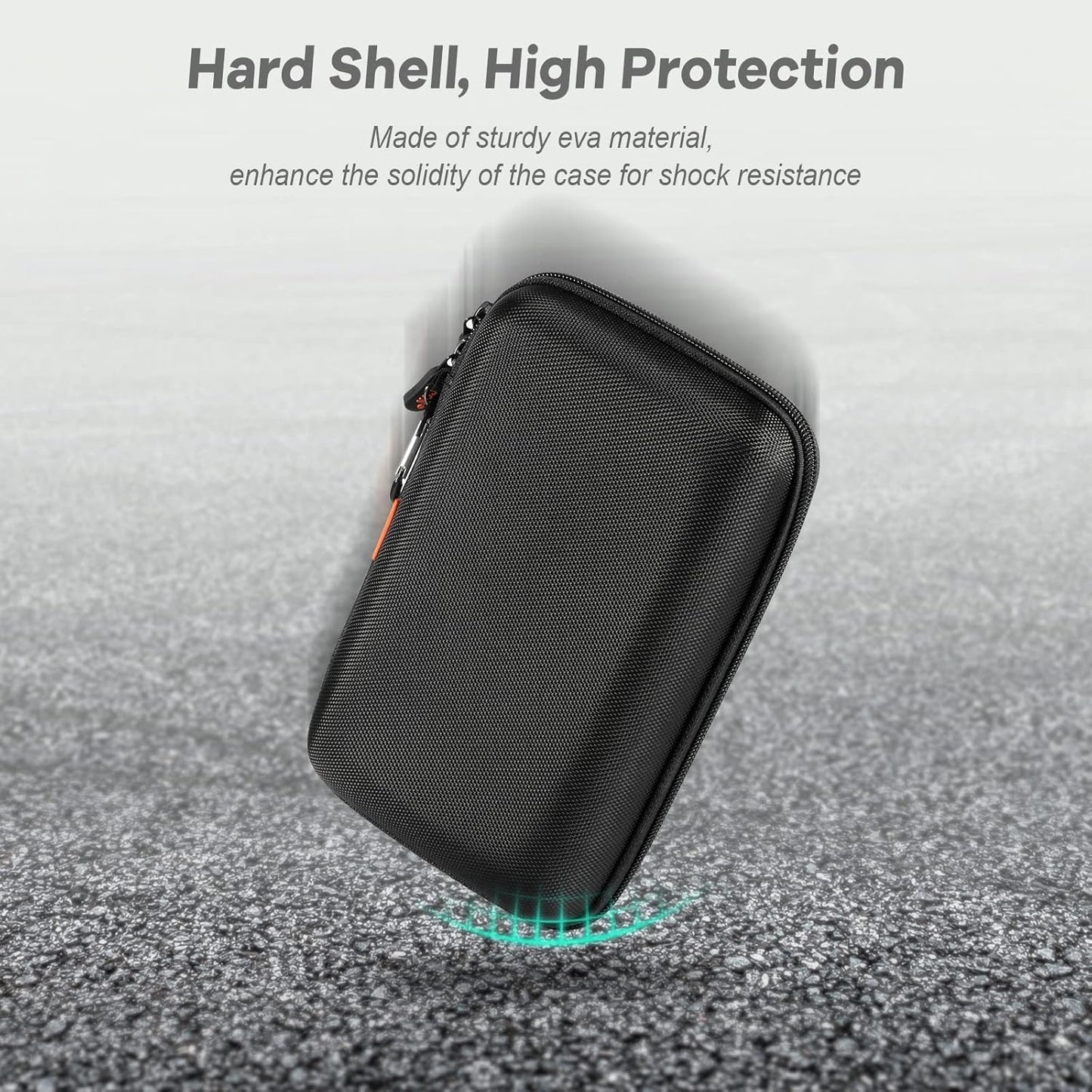 2 Colors Shockproof Hard Shell Carrying Case for GPS, External Hard Drive, Power Bank, Charger, Cable, Heart Monitor, Cell Phone, Electronic Accessories - Larger Capacity Storage Pouch Travel Bag