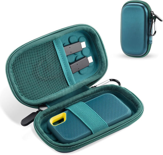 Hard Case Compatible with SanDisk Extreme Pro/SanDisk Extreme Portable External SSD 500GB 1TB 2TB, Portable Protective Storage Travel Bag (Box Only) (Green)