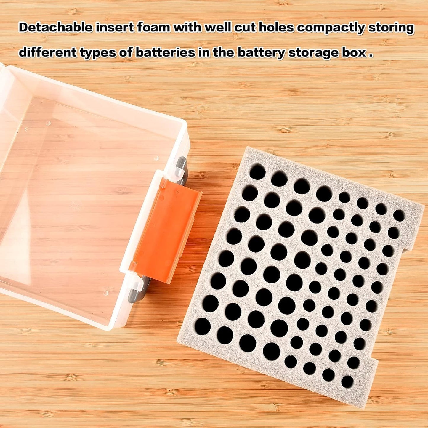 FULLCASE Battery Storage Organizer Holder Holds 72 AA AAA Batteries, Box Cases Garage Container, Home Drawer Organization Dispenser (Case Only) (White)