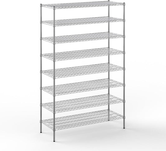 21" Deep x 54" Wide x 86" Height Wire Shelving Kit | 8-Tier | NSF Commercial Storage Rack Unit