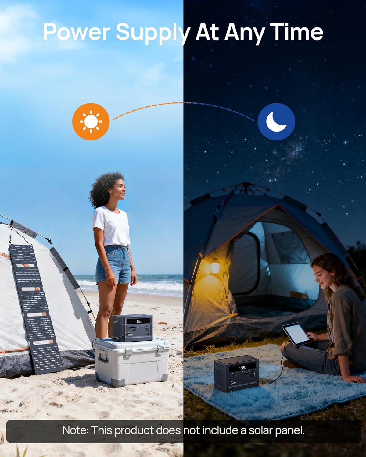 Portable Power Station, 288Wh (90,000mAh) LiFePO4 Battery, 350W (700W Peak) Power Bank with AC Outlet, Mini Solar Generator 7-Port Design for Emergency, Hurricane, Christmas(Solar Optional)