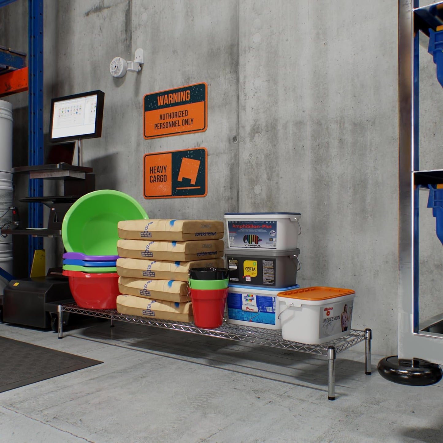 18" Deep x 72" Wide x 8" Height Wire Shelving Kit | 1-Tier | NSF Commercial Storage Rack Unit