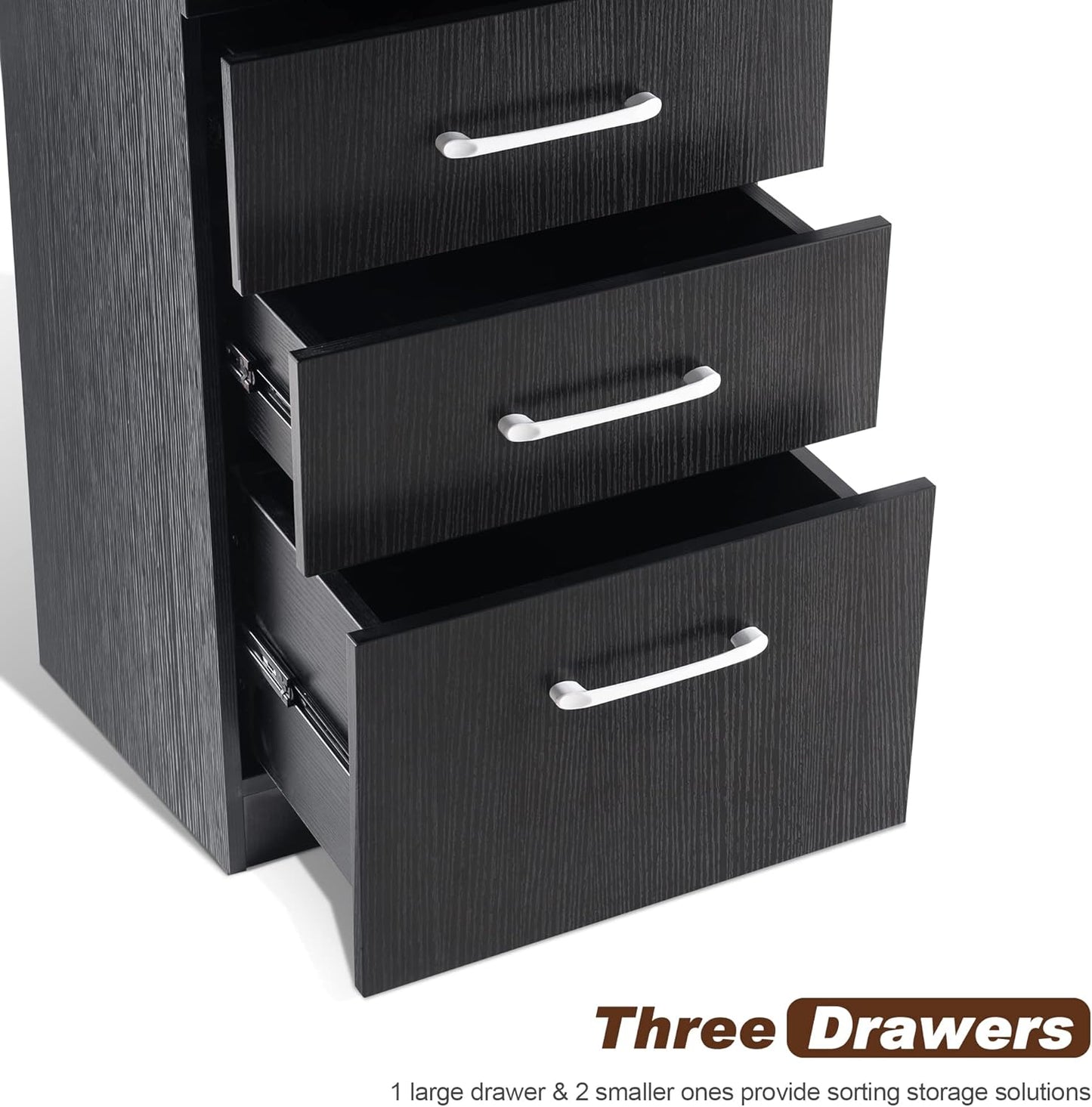 BarberPub Salon Storage Cabinet Beauty Locker Hair Dryer Holder Stylist Spa Equipment with Drawer 2035 (Black)
