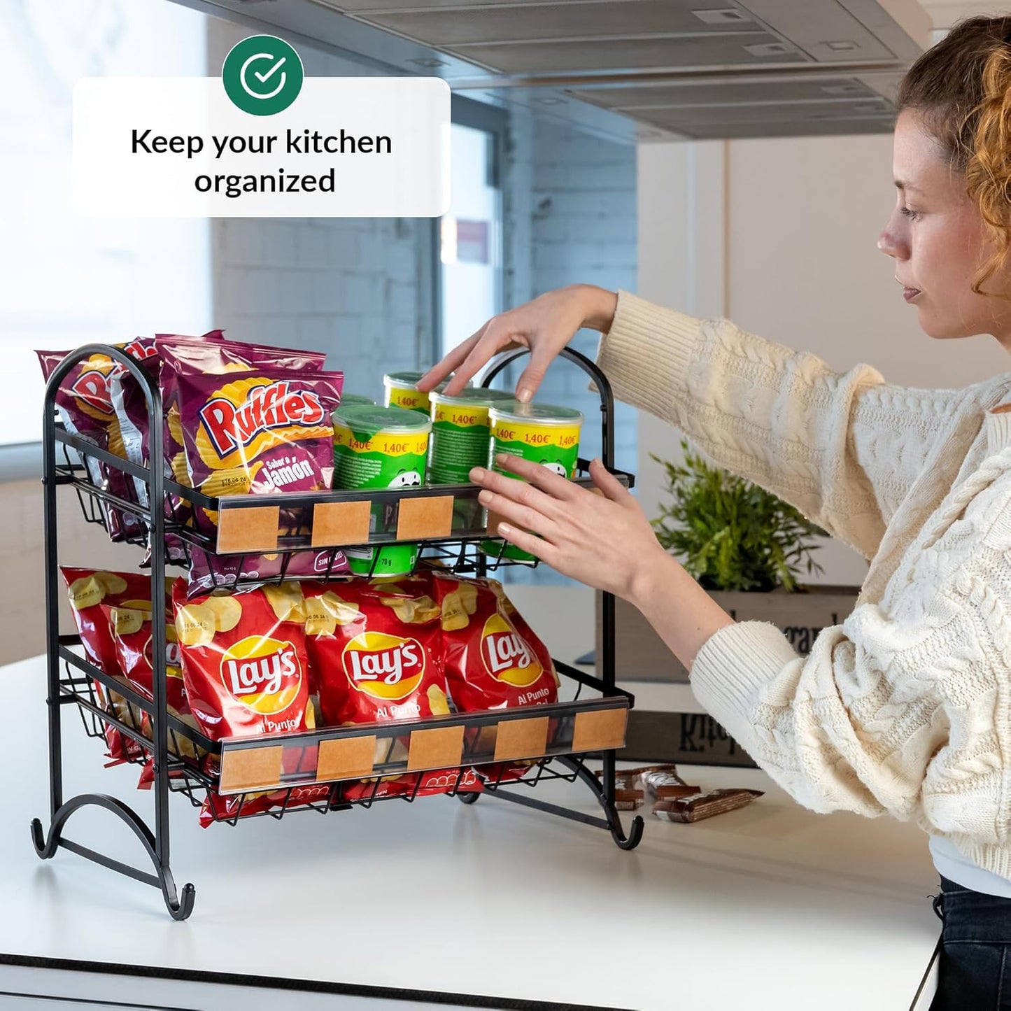 Candy Display Rack | Stackable Candy Organizer | Countertop Snack Organizer 1-Pack