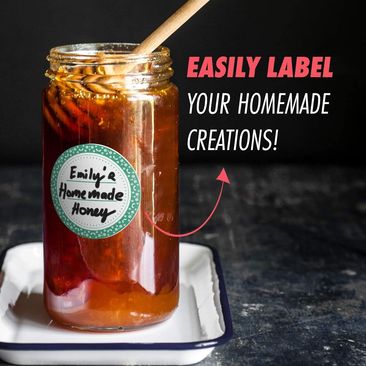 Canning Labels Dissolvable Stickers for Mason Jars and More (2" Round 200/roll) Canning Supplies Washes Off in Seconds Like Magic - Jar Labels Homemade Jam, Jelly, and More (Mint)