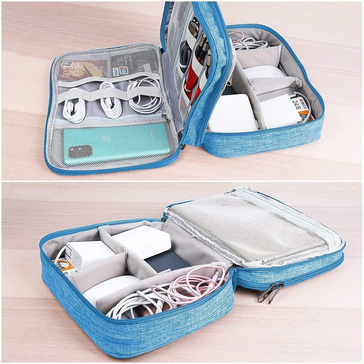 Electronics Organizer, Jelly Comb Electronic Accessories Cable Organizer Bag Waterproof Travel Cable Storage Bag for Charging Cable, Power Bank, iPad