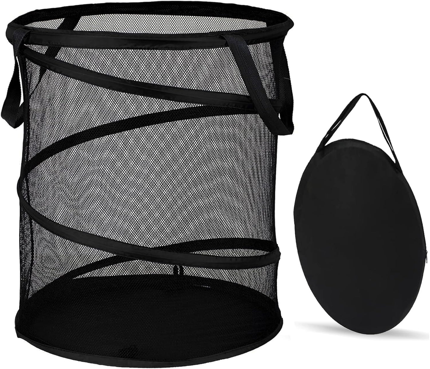 BATTOO Mesh Collapsible Laundry Baskets, Foldable Pop Up Laundry Hamper, Extral Large 113L Laundry Basket Hamper for Laundry, Bathroom, Kids Room, College Dorm, Travel, Camping Black