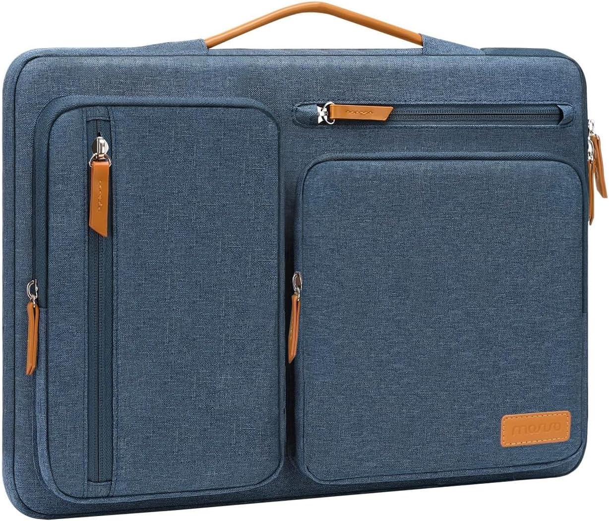 MOSISO 360 Protective Laptop Case 16 inch, 15-15.6 inch Laptop Sleeve Compatible with MacBook Pro 16, HP, Acer, Dell, Lenovo, ASUS, Side Open Carrying Case with 4 Zipper Pockets&Handle, Haze Blue