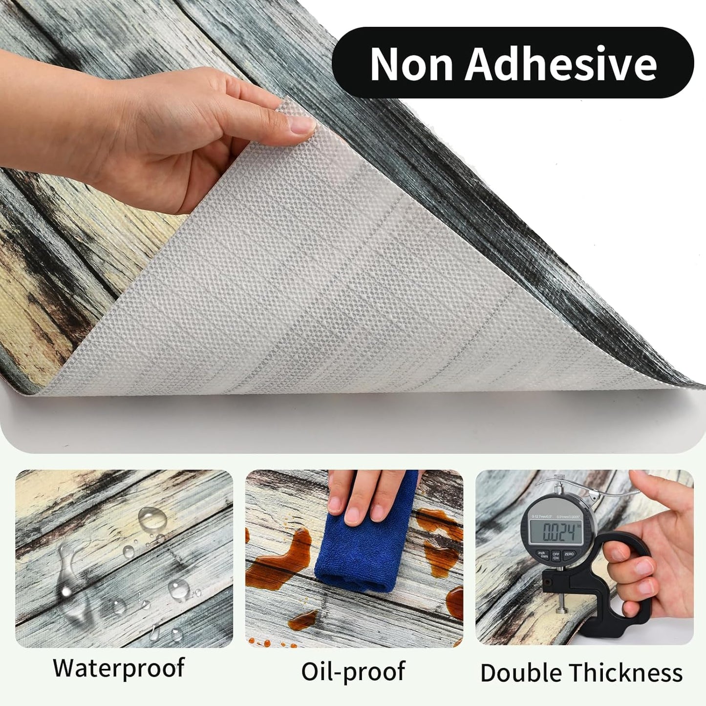 Shelf Liners for Kitchen Cabinets Non Adhesive Drawer Liner 17.5in x 20FT Blue Shiplap Quatrefoil Thickened Shelf Liner Strong Non-Slip Easy to Clean Tool Box Refrigerator with Knife and Tape Measure