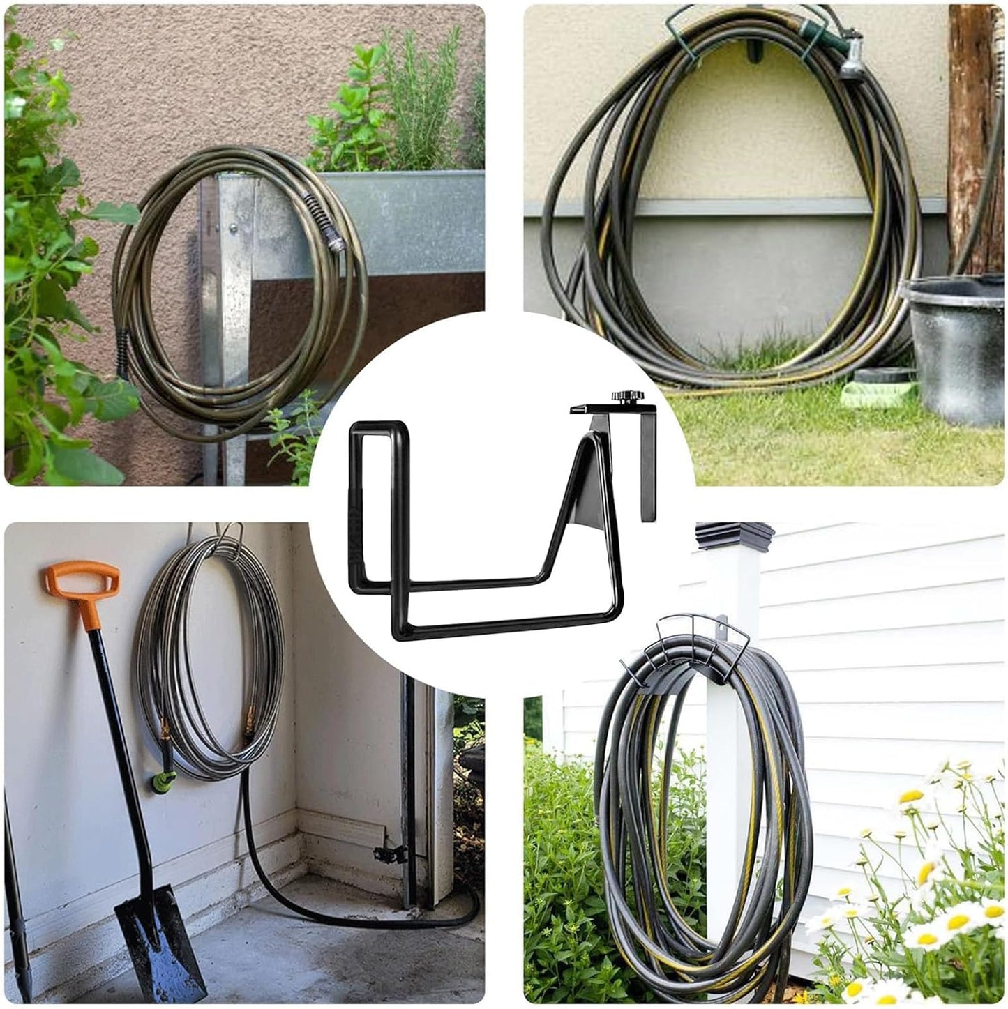 Garden Hose Holder Heavy Duty Wall Mount Hanger Reel Hook for Water Hose Storage Extension Cord Storage Replacement