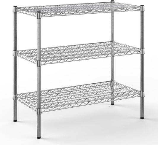 18" Deep x 36" Wide x 34" Height Wire Shelving Kit | 3-Tier | NSF Commercial Storage Rack Unit